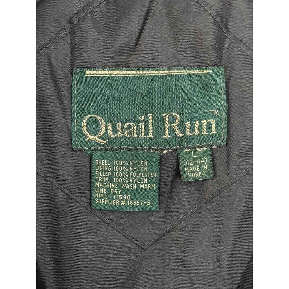 Quail Run Black Bomber Jacket Reflective Stripe Puffer Ski Winter Coat Size L - Picture 4 of 4
